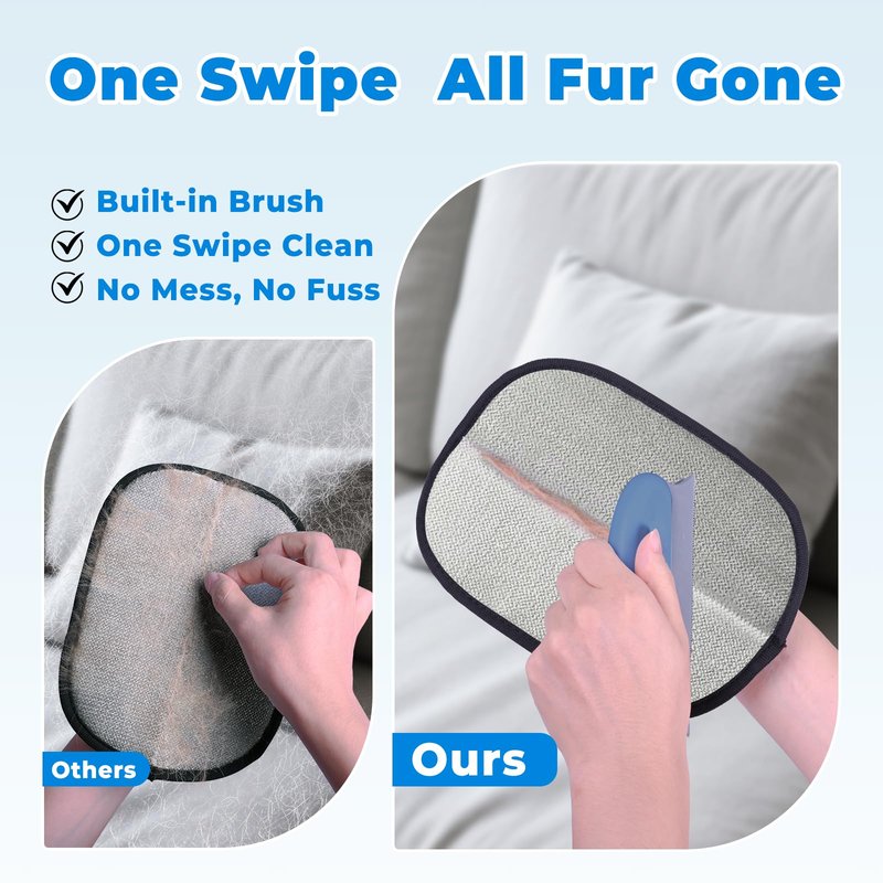 GRENTY 2 PCS Pet Hair Removal Glove for Dogs & Cats, Upgraded Five-Finger Electrostatic Pet Hair Remover, Pet Hair Removal Tool for Clothing, Carpets, Sofa Gaps, and Car Seat