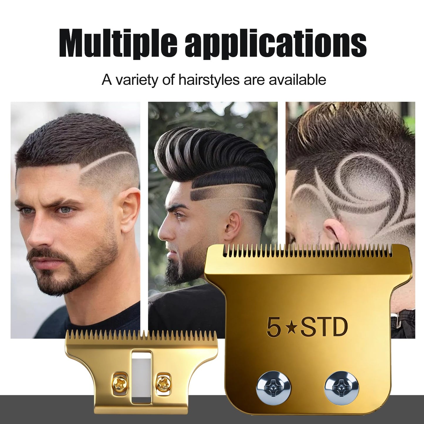 Replacement Blades for Wahl Detailer, 5 Star Hero, Razor Edger, and G Whiz trimmers,Gold 1 Pack