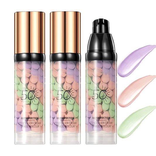2 Pack 3-In-1 Primer for Face Before Makeup,Hydrating One Step Color Corrector Face Primer,Tinted Sunscreen With SPF50+,Oil Control Waterproof Skin Tone Correcting and Brightening