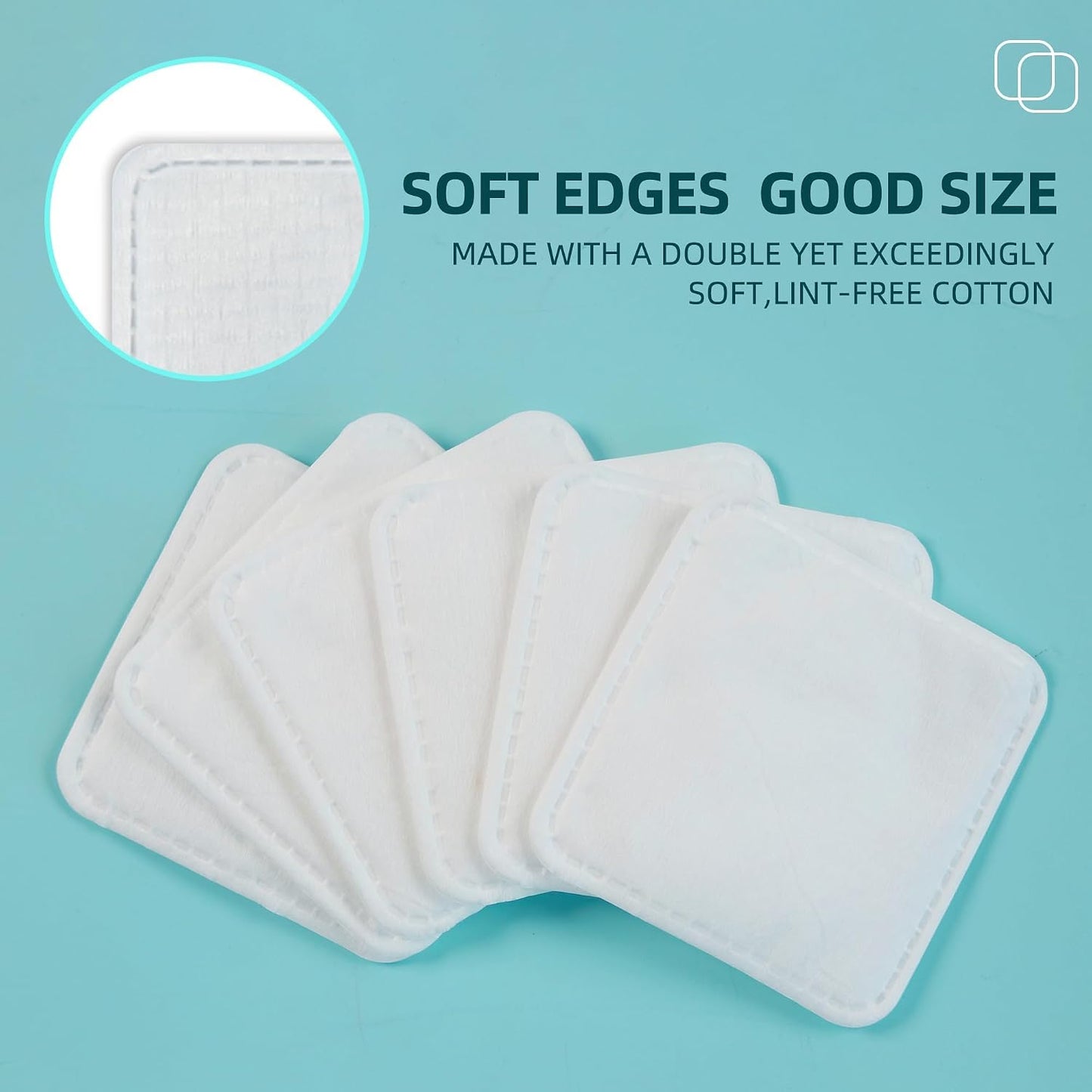 Exfoliating Cotton Pads - 100% Cotton, Extra-Soft & Lint-Free | 120 Count for Makeup Removal