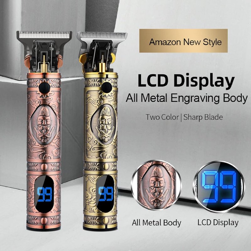 AMULISS Beard Trimmer for Men - Cordless Hair Clippers with LED Display | Professional Grooming Kit