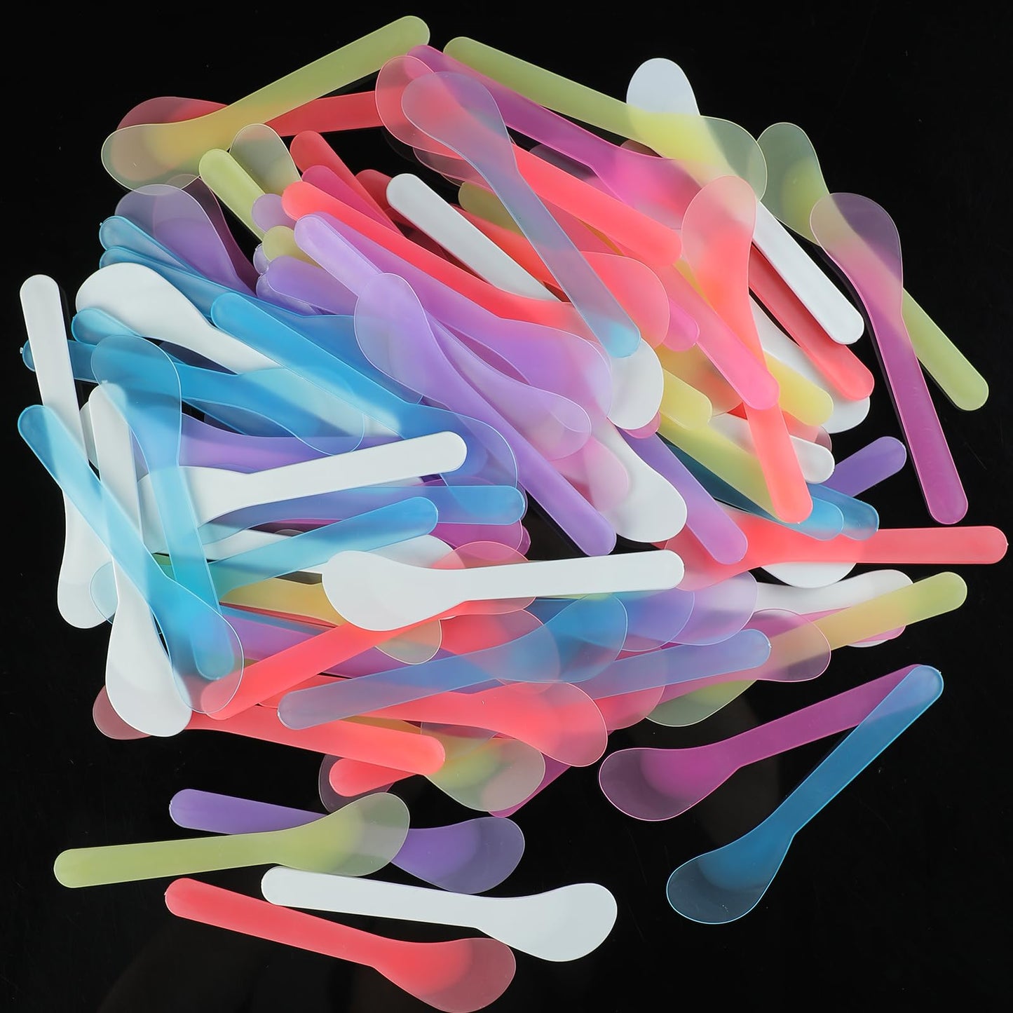Senkary 200 Pack Large Cosmetic Spatulas 5 Inch Plastic Makeup Spatulas Disposable Facial Skincare Face Mask Applicators (Mixed Colors)