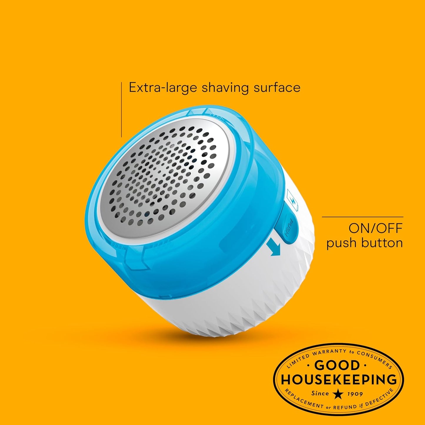 Conair Fabric Shaver - Lint Remover for Clothing & Furniture | Extra-Large 2.25" Shaving Surface & 3 Stainless Steel Blades