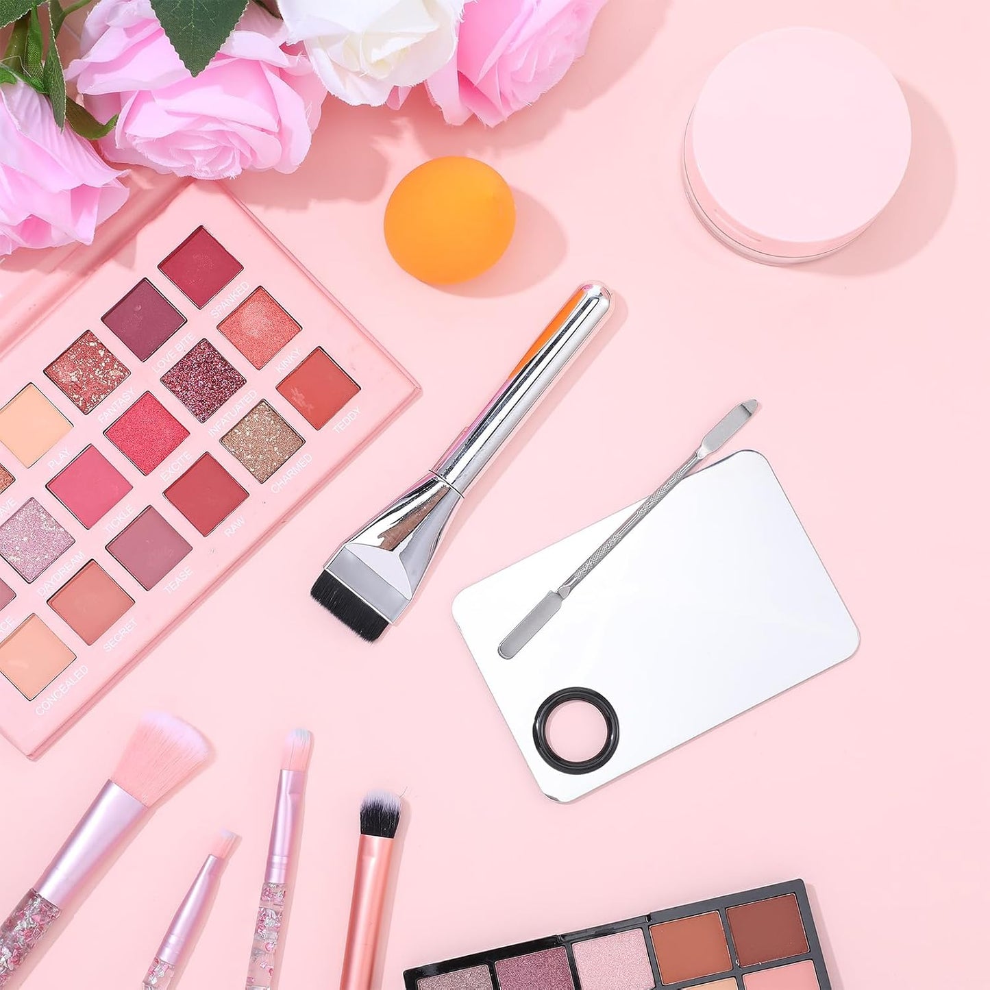 Makeup Spatula Set - 3 Pcs Mixing Palette & Foundation Spatula | Essential Makeup Tools for Women