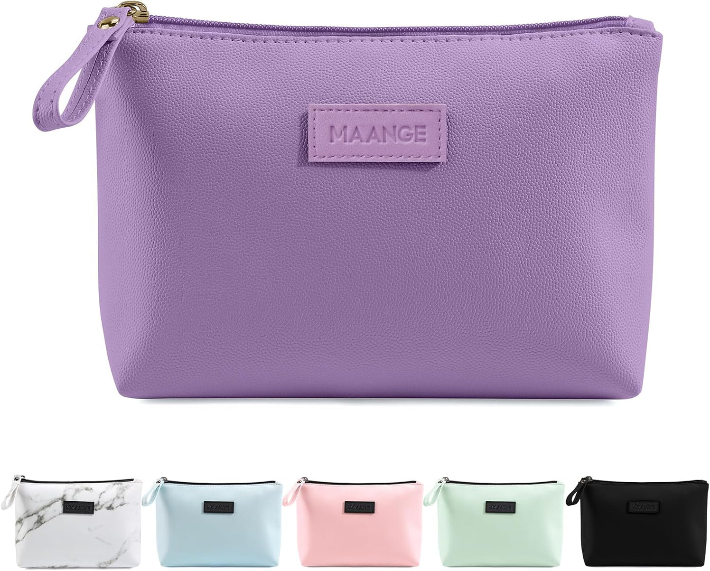 Cosmetic Bags for Women - Small PU Leather Makeup Pouch | Travel-Friendly Zippered Design