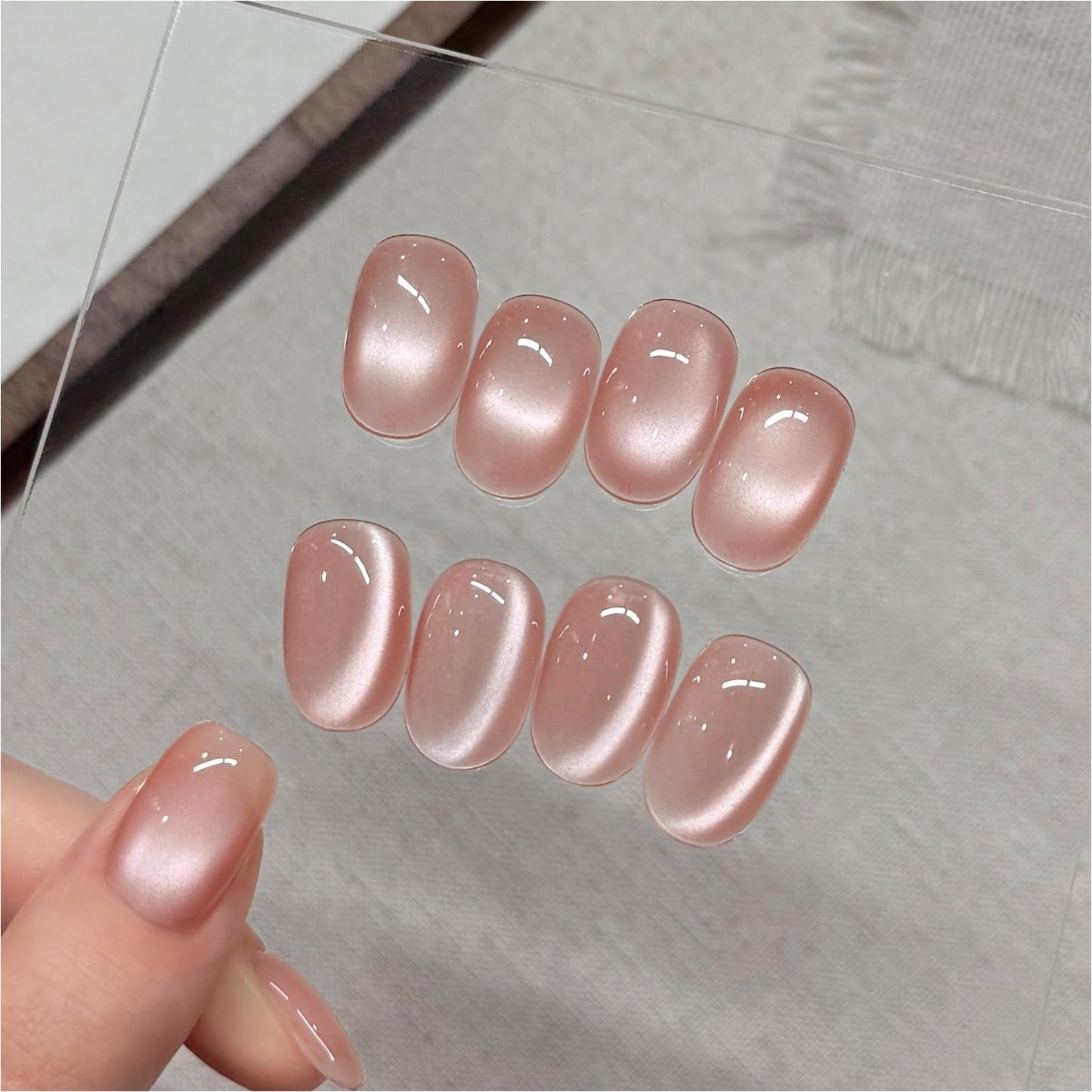 Glassy Cat Eye Gel Nail Polish - 16ml Holographic UV Gel with Magnet | Silvery Moonlight Reflective Finish
