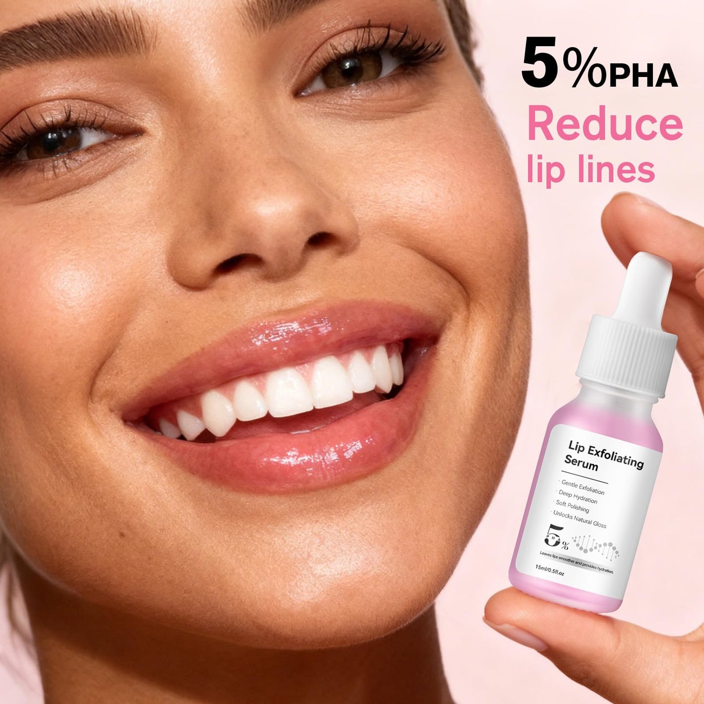 PHA 5% Exfoliating Lip Serum – Overnight Leave-On Treatment for Dry, Cracked Lips, Hydrating Lip Exfoliator & Primer for Smoother, Softer, Plump-Looking Lips (2)