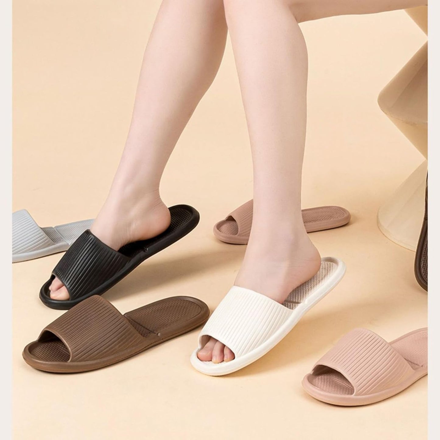 Foldable Shower Shoes - Non-Slip Portable Slippers for Travel | Lightweight EVA Quick-Drying Slides for Men & Women