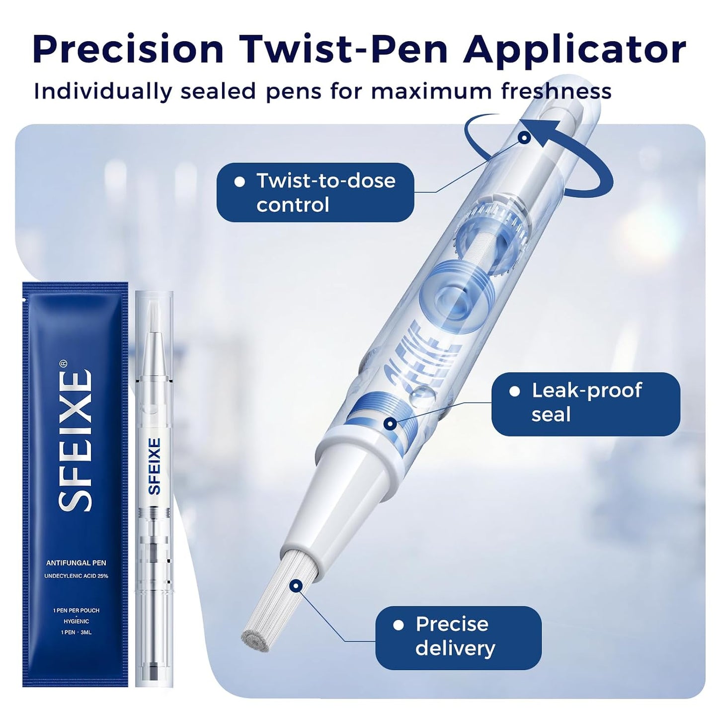 Toenail Fungus Treatment Pen - Extra Strength with 25% Undecylenic Acid | Nail Strengthener for Discolored & Ingrown Nails