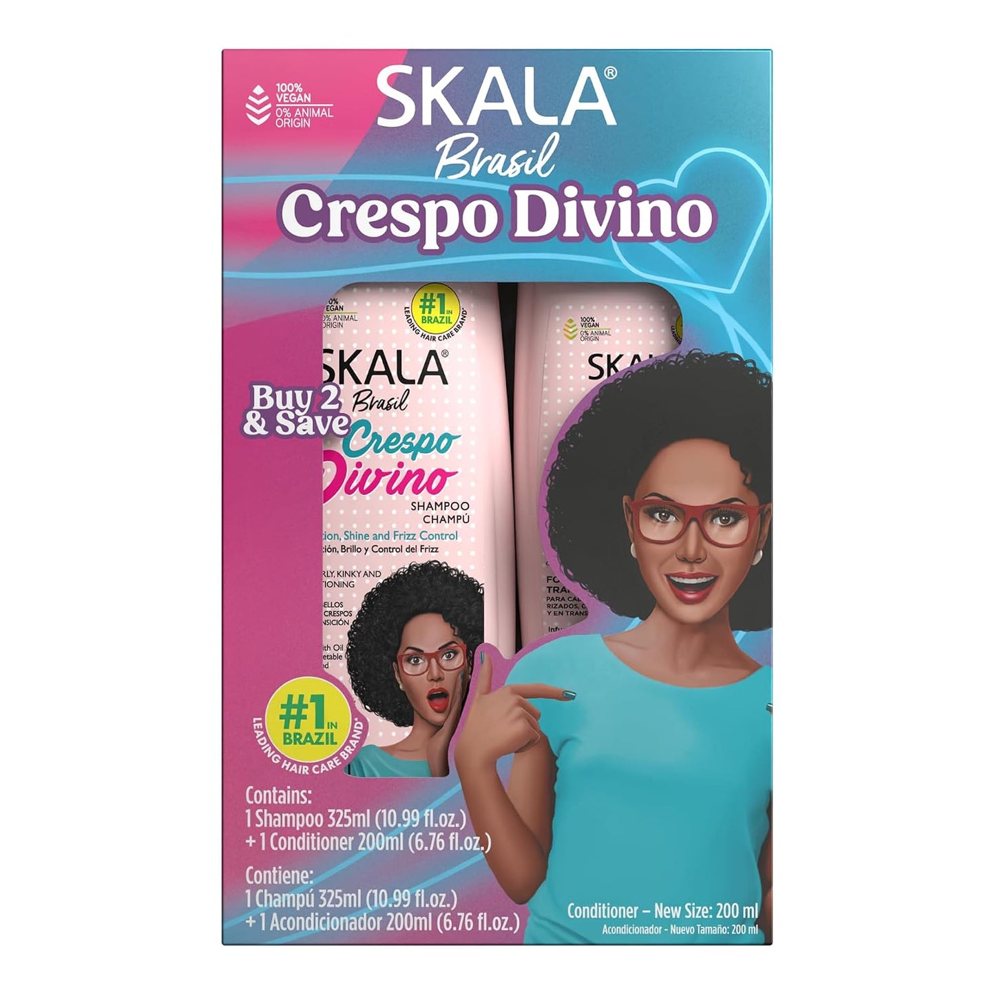 SKALA Kit Shampoo & Conditioner for Curly Hair - Hydrating Shine & Frizz Control | 10.9 fl oz Each