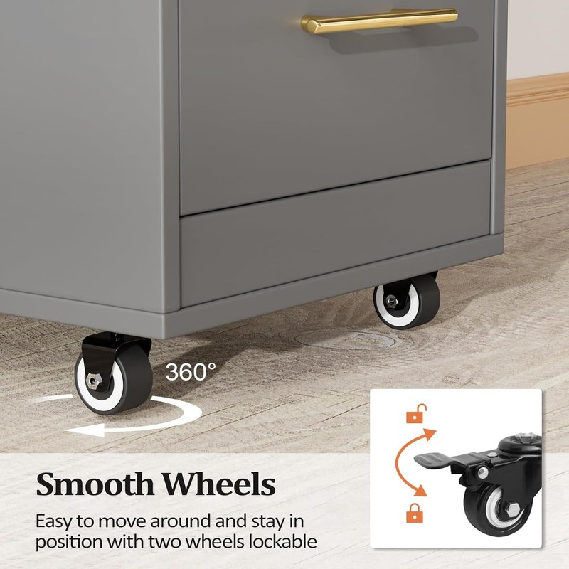 Salon Trolley Cart - Mobile Hairdressing Storage Station with 3 Drawers & Tool Holders | Grey Wood Finish