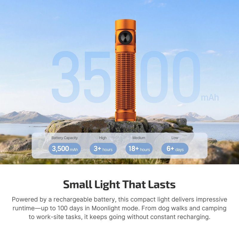 OLIGHT Baton4 Pro EDC Flashlight Rechargeable, 1600 Lumens Small Pocket LED Light with Tactical Switch and Magnetic & USB C Dual Charging, IPX8 for Home Use, Camping, Outdoor and Emergency (Orange)