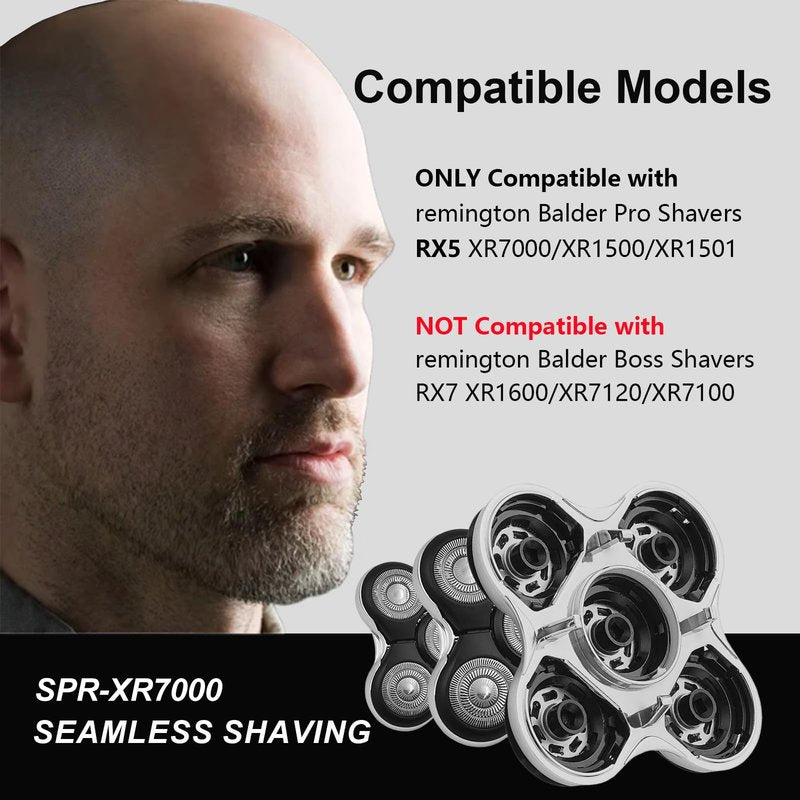 Balder Pro Replacement Head Compatible with Remington Balder Pro Head XR7000 XR1500 XR1501,5 Dual Track Shaver Heads Compatible with Remington Shaver Replacement Blade,3 Pack