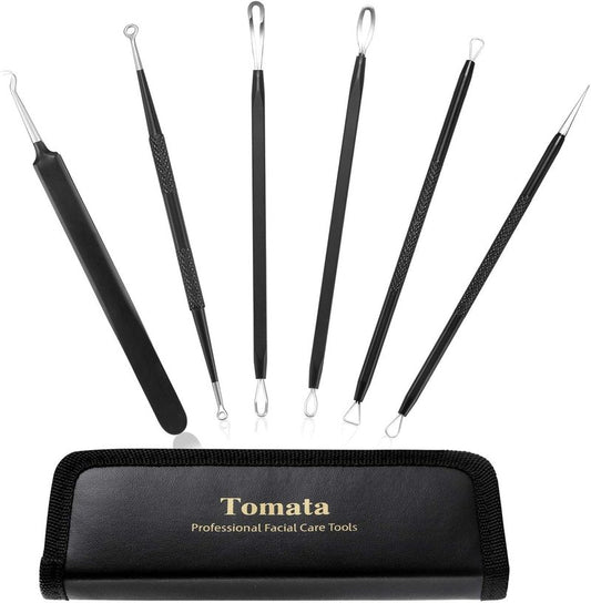 Blackhead Remover Tool Kit - 6-Piece Professional Stainless Steel Comedone Extractors