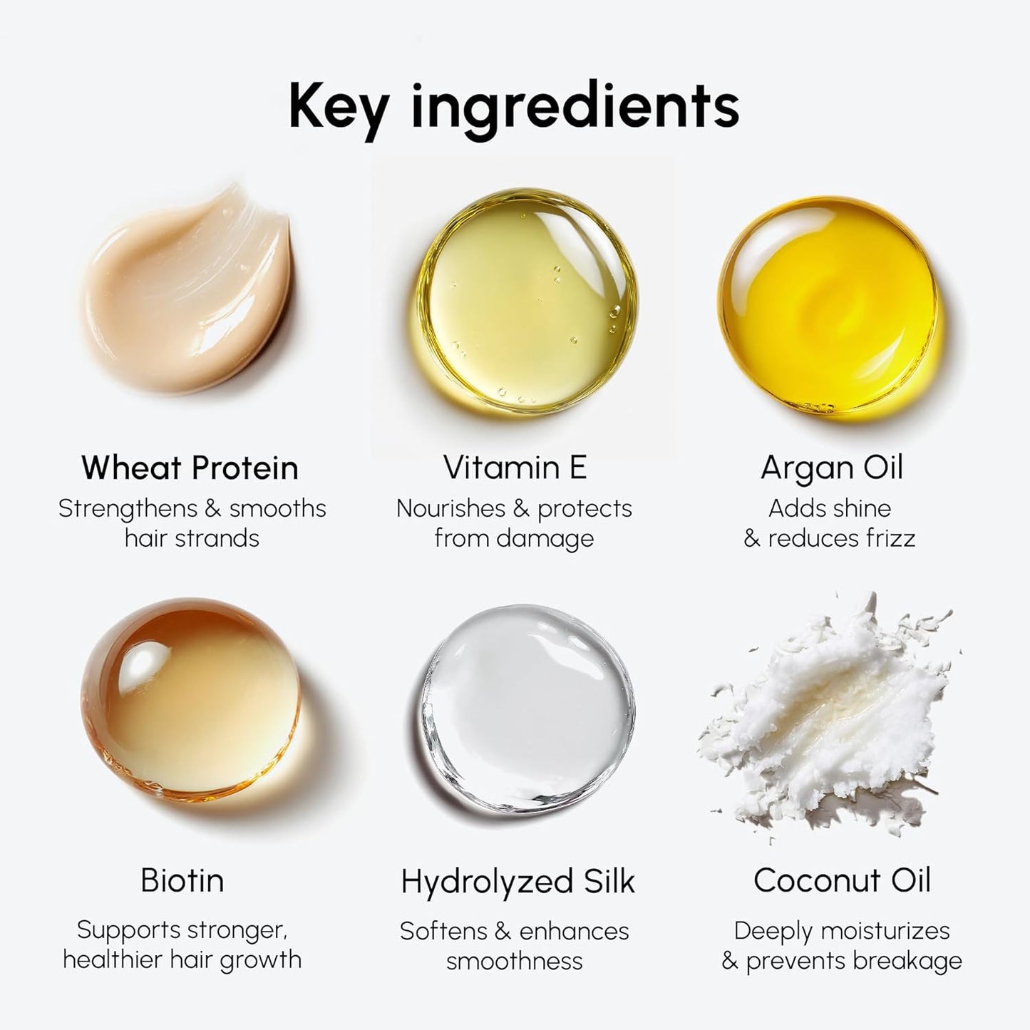 Hair Oil for Frizzy Hair - Argan Oil, Keratin & Biotin Serum for Dry, Curly Hair | Frizz Control Treatment