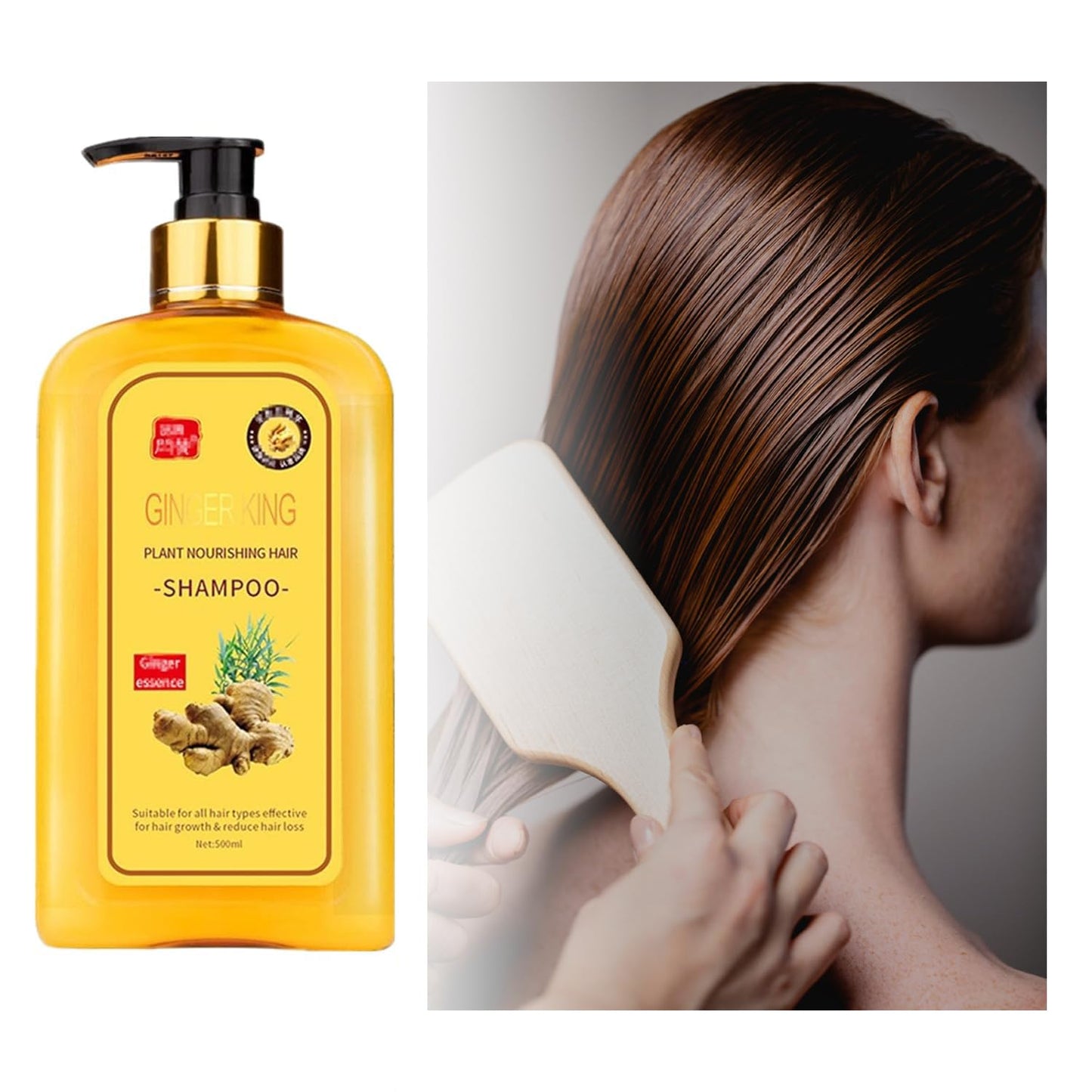 Ginger Hair Regrowth Shampoo - Instant Anti-Hair Loss Formula | 16.91 FL. oz (500ML)