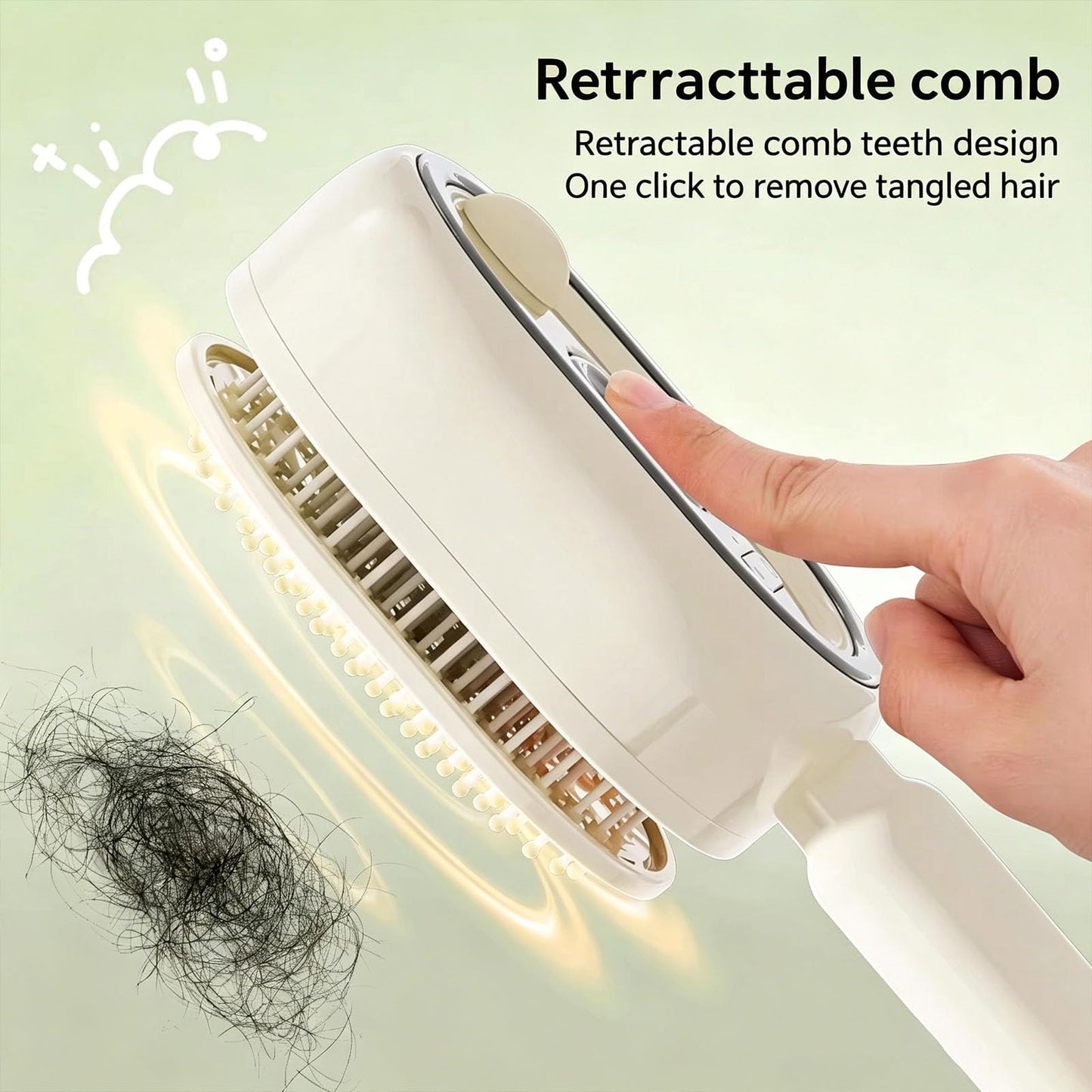 -Electric Spray Air Cushion Massage Comb, Last Mature Hair Brush, Detangling & Anti-Static and Self-Cleaning, Electric Spray Hair Cushion for Frizzy Hair (Purple)