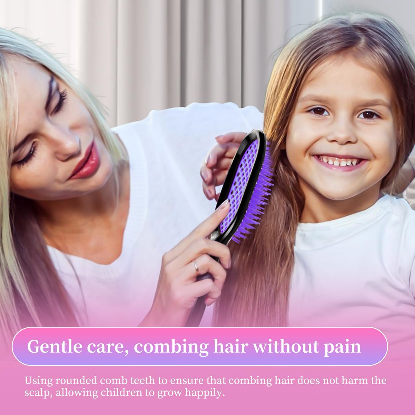 Detangling Brush,4 Pack Detangler Brush, Gentle & Effective Detangling on Wet or Dry Fragile Hair Types,Ultra-light, Detangling Brsuh ventilated and antistatic hairbrush (Pink+Purple+Green+Black)