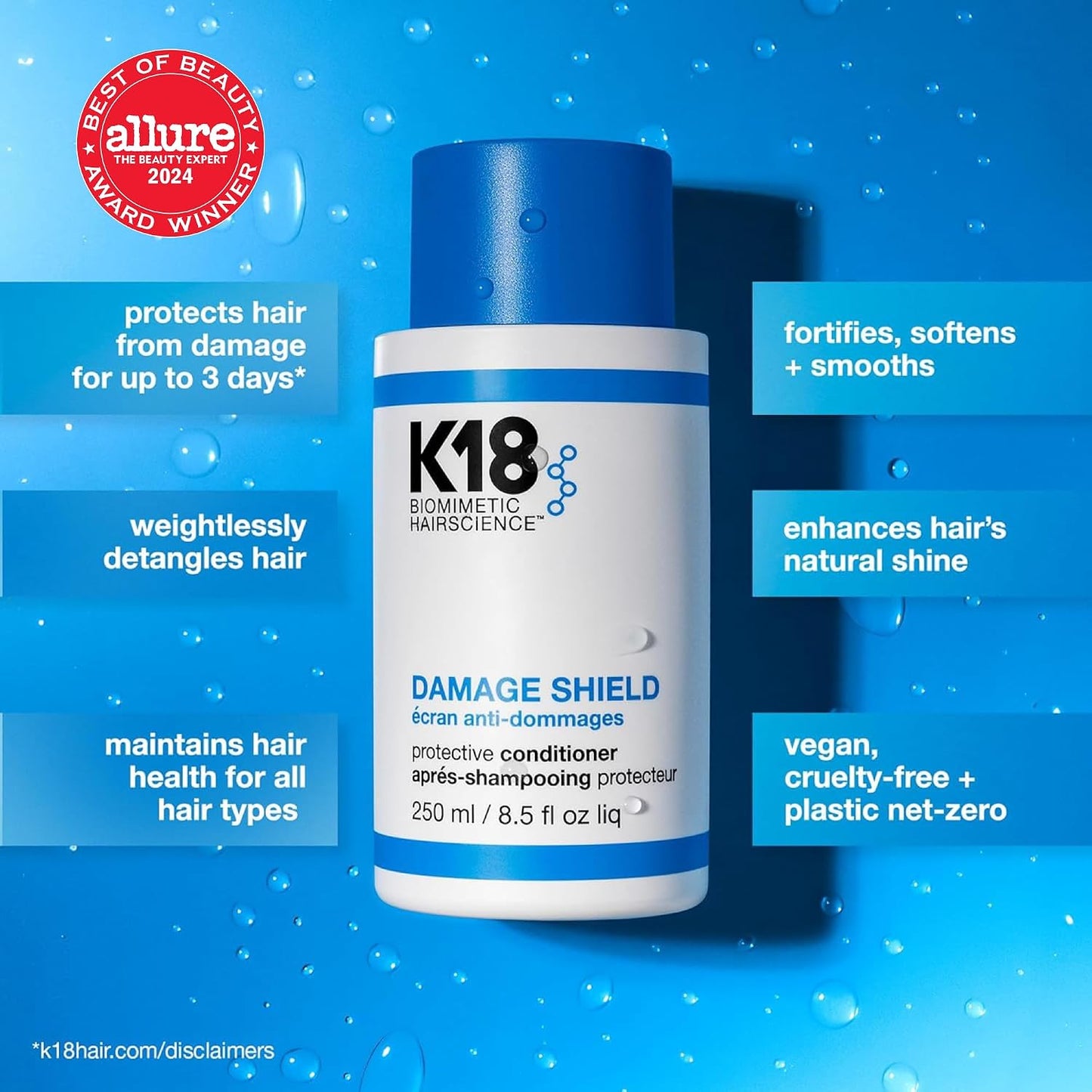 K18 Damage Shield Conditioner - Protect Hair from Daily Damage, Boost Strength & Shine | 8.5 oz