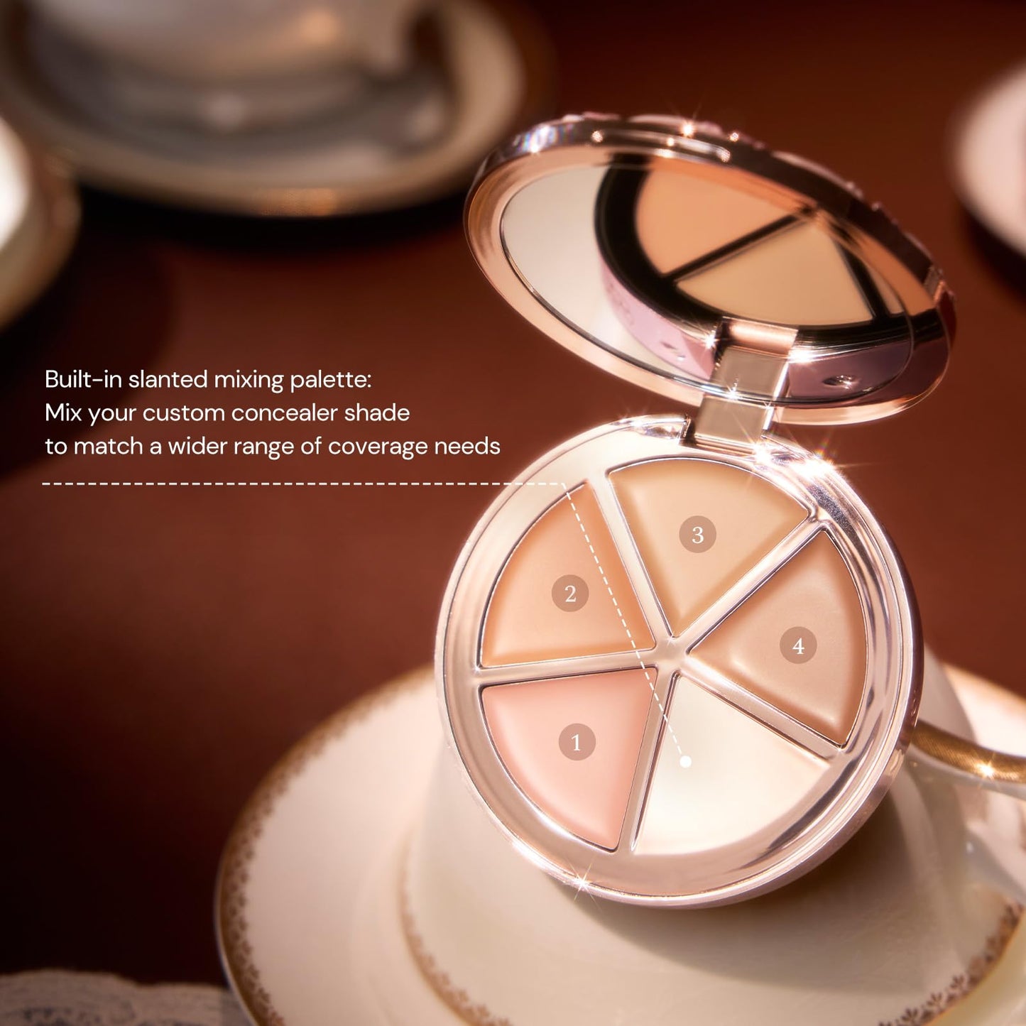 Flower Knows The Sweetie Bear 4-Color Concealer Palette,Highlihter Correct Contour Face Maekup,Blendable,High-Coverage & Crease-proof,Buildable All-Day Wear Compact,0.23 Oz(01 Strawberry Chocolate)