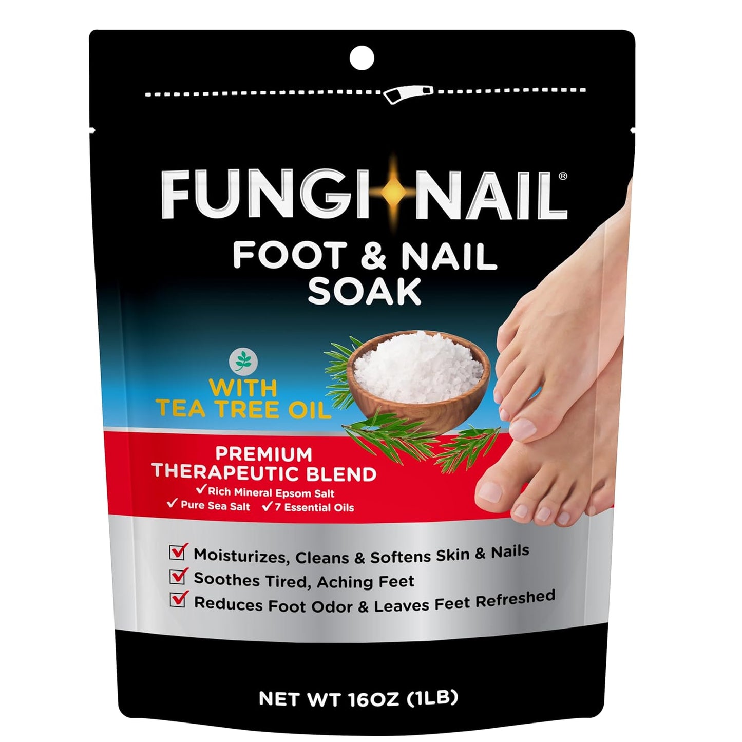Fungi-Nail Foot & Nail Soak - Tea Tree Oil & Epsom Salt Blend for Moisturizing | 1 Pound
