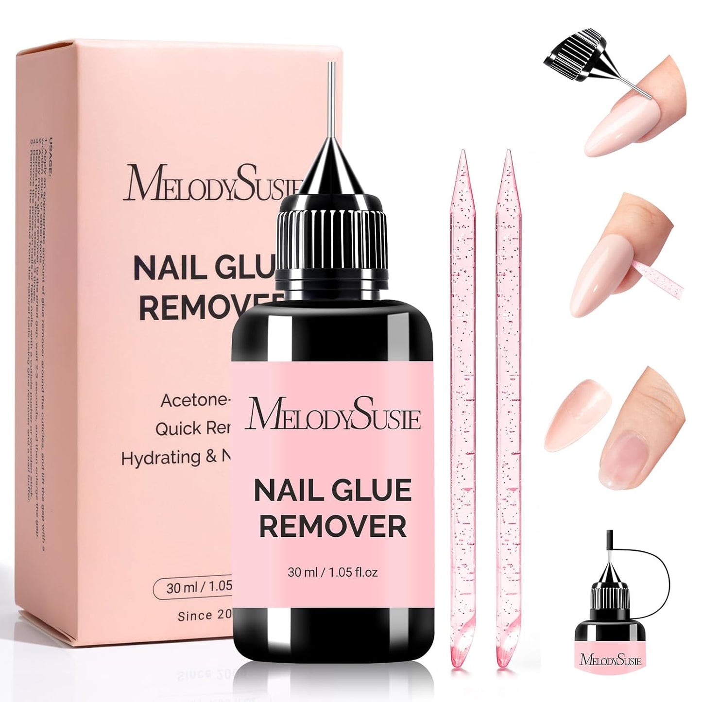 MelodySusie Nail Glue Remover - Acetone-Free Formula for Press-On Nails | Gentle & Multi-Functional 50ML