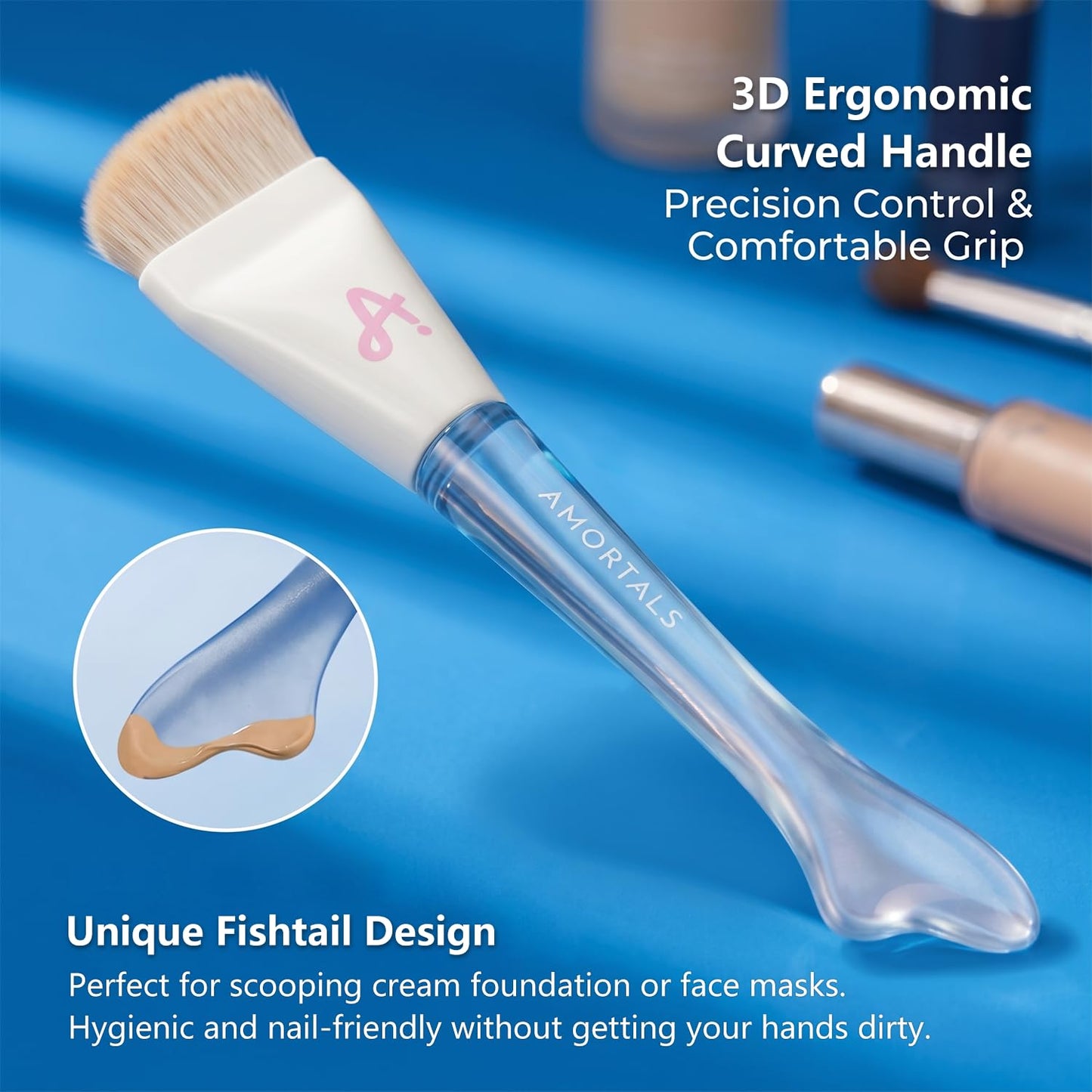 Ultra-Thin Flat Foundation Brush - Professional Makeup Tool for Liquid & Cream | Streak-Free Blending, Soft Synthetic Bristles