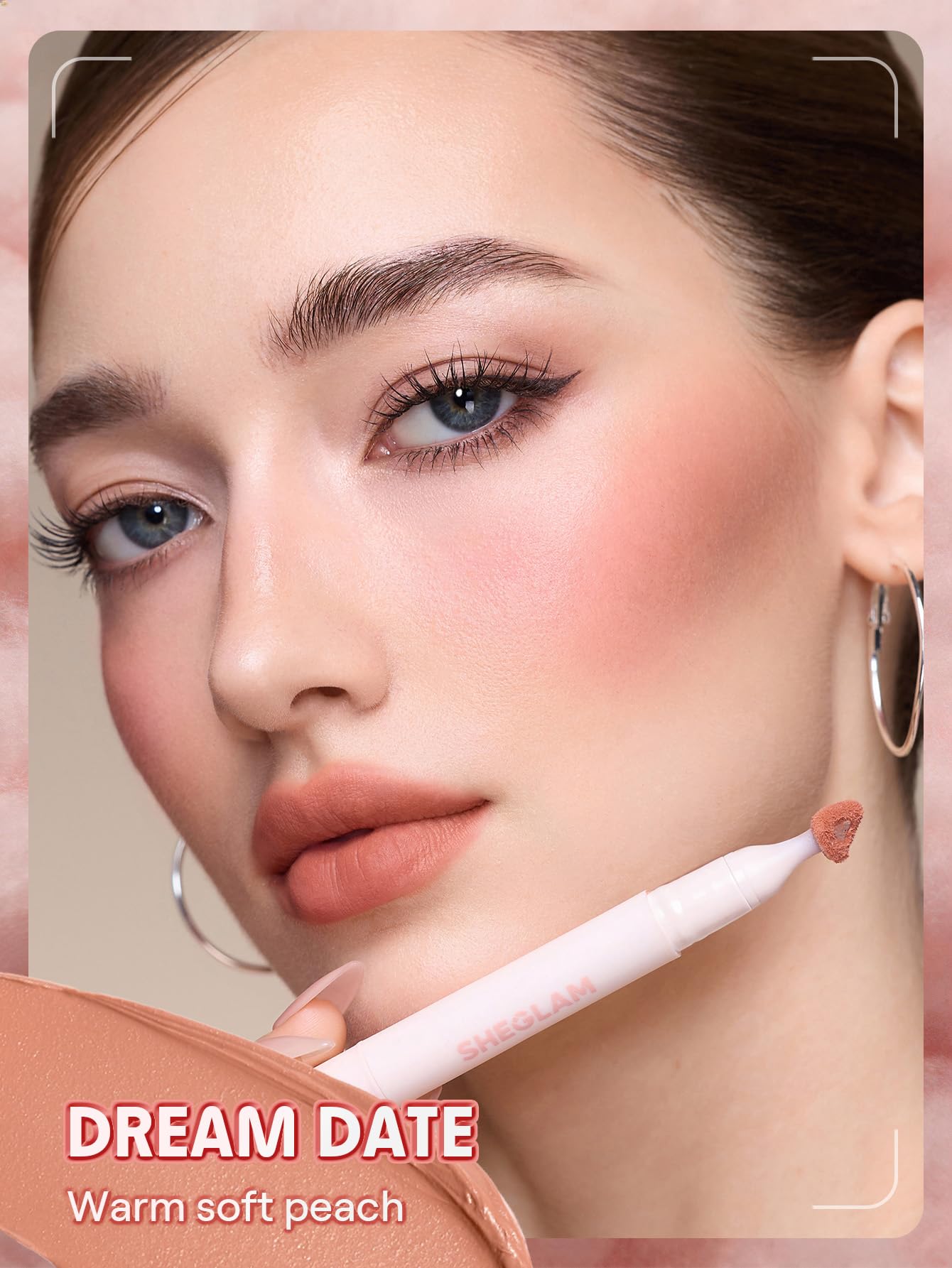 SHEGLAM Marshmallow Puff Lip Blur Pen Matte Lipstick for Long-lasting Hydrating Lip Makeup-004 Dream Date