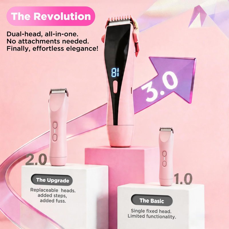Bikini Trimmer for Women 2-in-1 High Power Epilators Hair Removal Waterproof Electric Razors Women's Electric Razor Pubic Hair Trimmer Shaver for Women for Ladies Pubic, Face, Underarms, Legs
