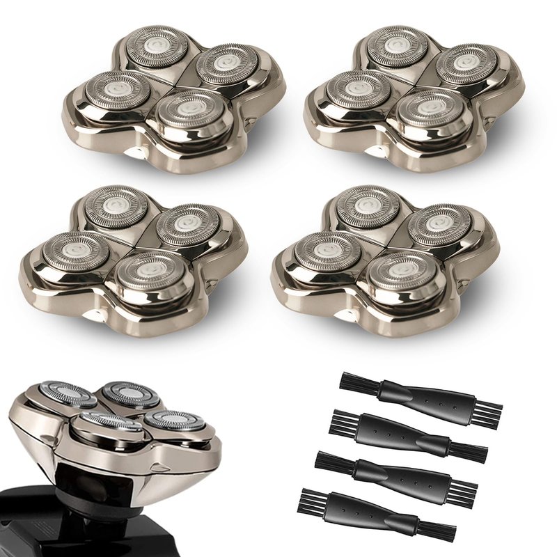 OXSITO 4 Pack Pro 4 Shaver Replacement Heads for Skulls Pitbulls Gold PRO, Silver PRO, Platinum PRO, Butterfly Kiss PRO Head Shavers, Floating 4 Heads for a Fast, Close and Smooth Shave.