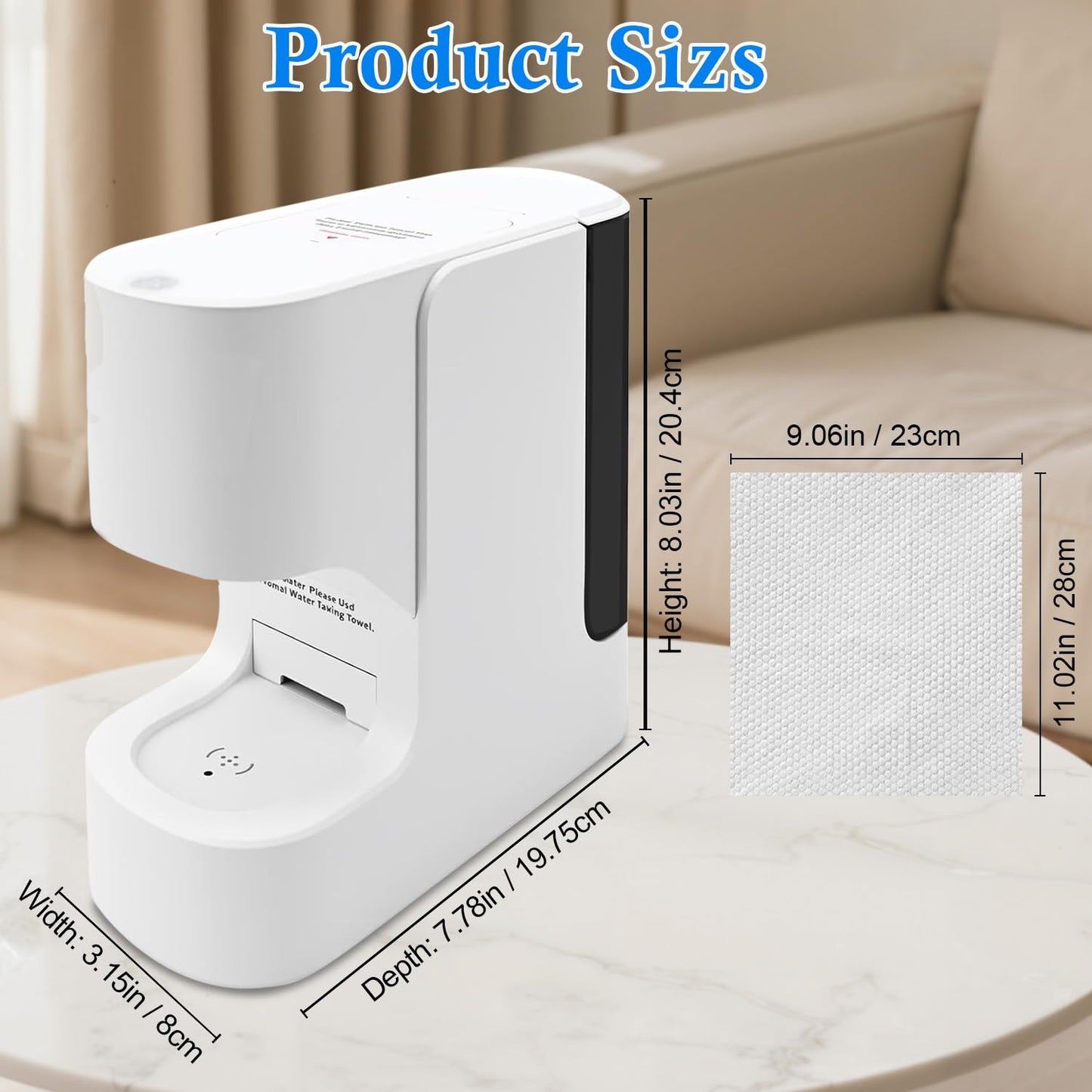 Hot Towel Warmer Machine, 5-Second Instant Heating to 55°C (131°F), Smart Voice Alert Automatic Dispenser with 20 Compressed Towels, Compact Spa Quality for Home Bathroom/Salon/Facial Skincare Use