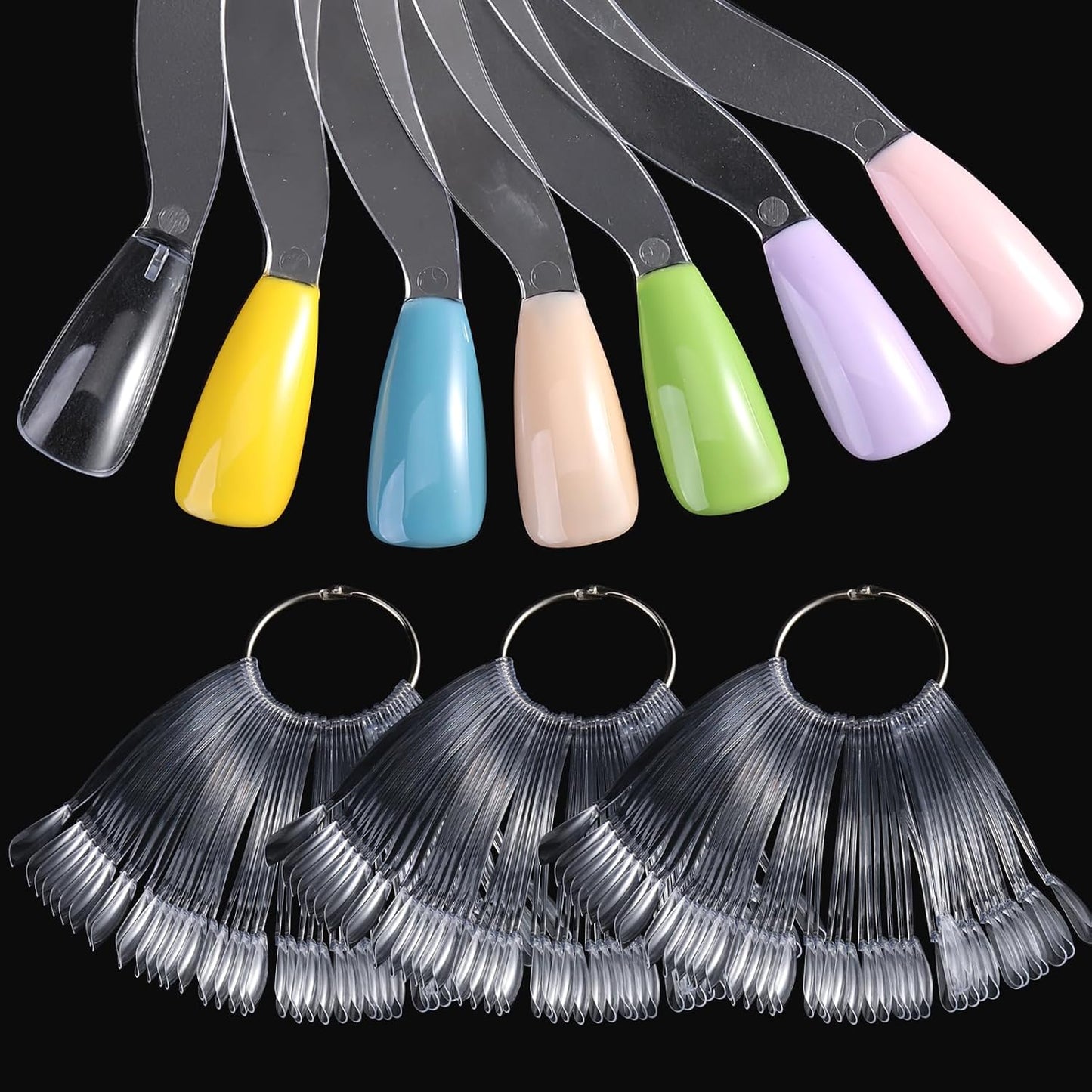 Nail Swatch Sticks - 150 Pcs Natural Beige Spoon Shaped Color Display Tips | Acrylic Practice Tools for Home & Salon