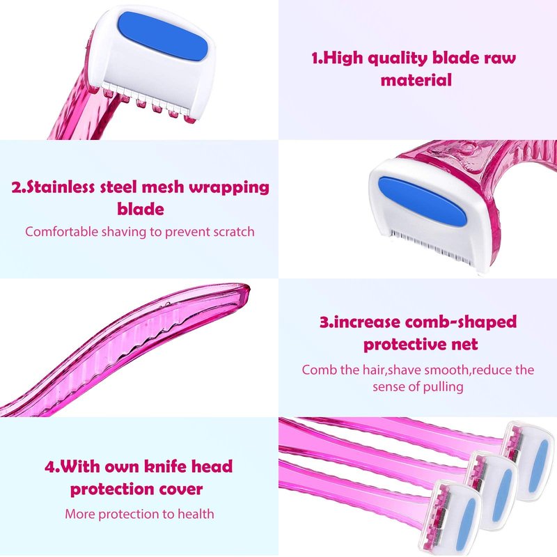 Honoson 30 Pieces Bikini Razors Bikini Trimmer for Women Small Disposable Travel Accessories Armpit Hair Removal Beauty for Body Cosmetic Tool(Light Blue, Light Yellow, Light Pink, Rose, Deep Pink)