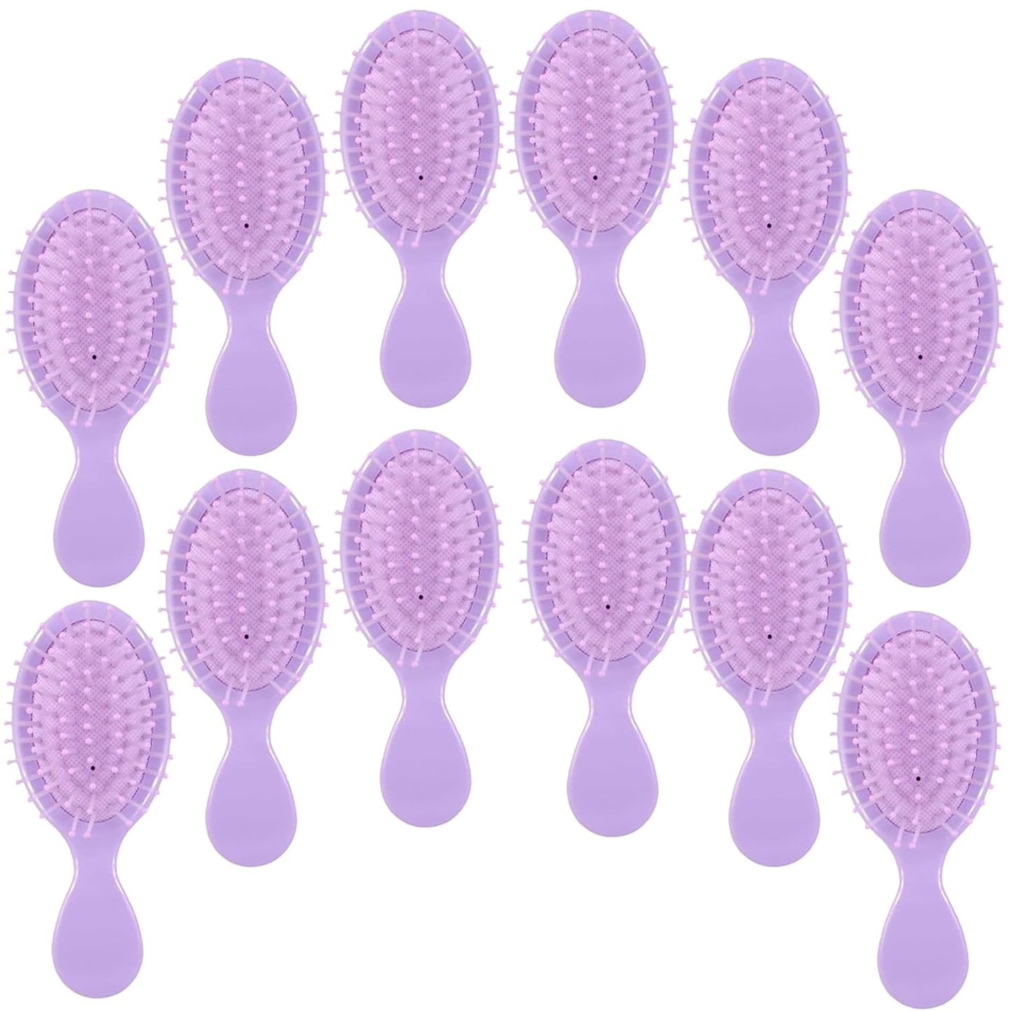 Mini Hair Brush Set - 12 Pcs Travel Detangling Brushes for All Hair Types | Pink with Exquisite Packaging