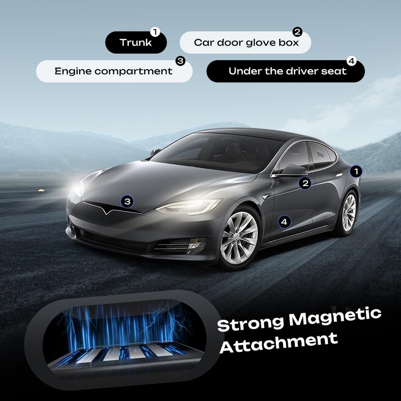 4G LTE GPS Tracker for Vehicles & Cars 90-Day Battery Life, Real-Time Tracking & Geo-Fencing Alerts, USA/Canada Coverage Multi Alerts with Car Tracker Design (Subscription Required)
