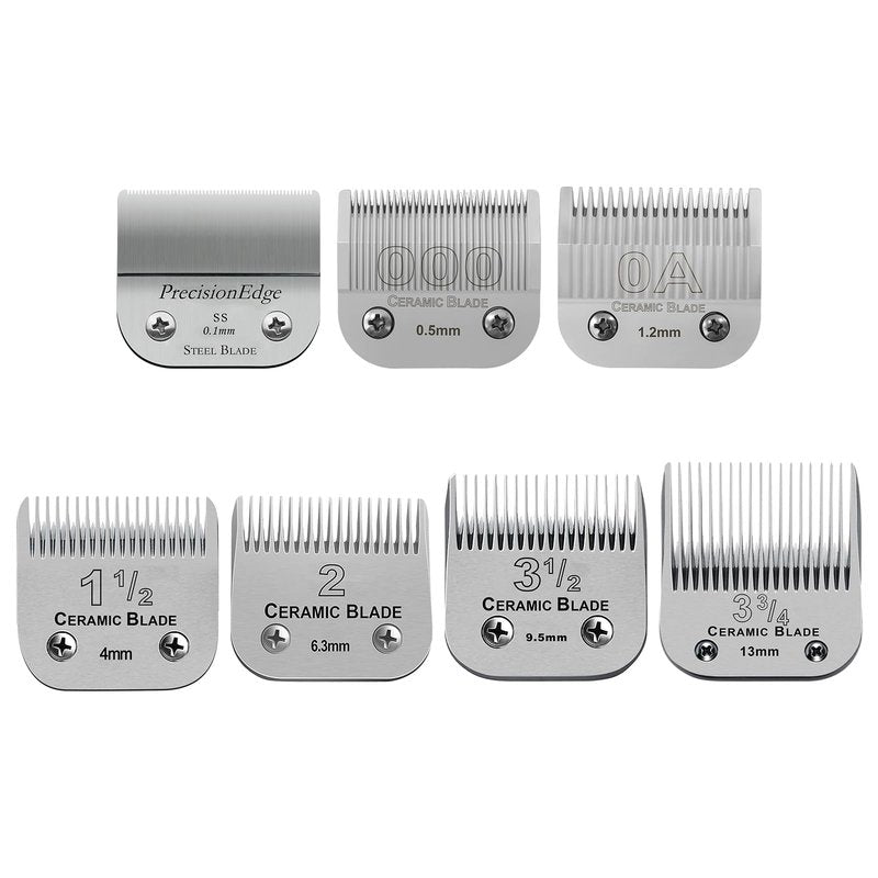 7 Packs Detachable Replacement Blades,Compatible with Andis/oster Classic 76/Star-Teq/Power-Teq/A5 Clipper,Cut Length 1/150"to 1/2"