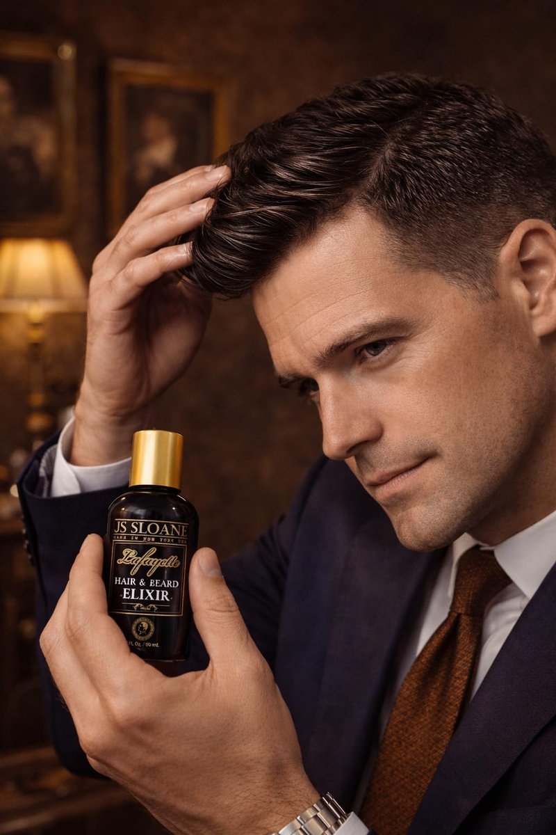 JS Sloane Lafayette Hair & Beard Elixir – Lightweight Grooming Oil for Shine, Texture & Beard Conditioning – Non-Greasy Hair Serum for Men – Softens, Hydrates & Controls Frizz – 2 Fl Oz