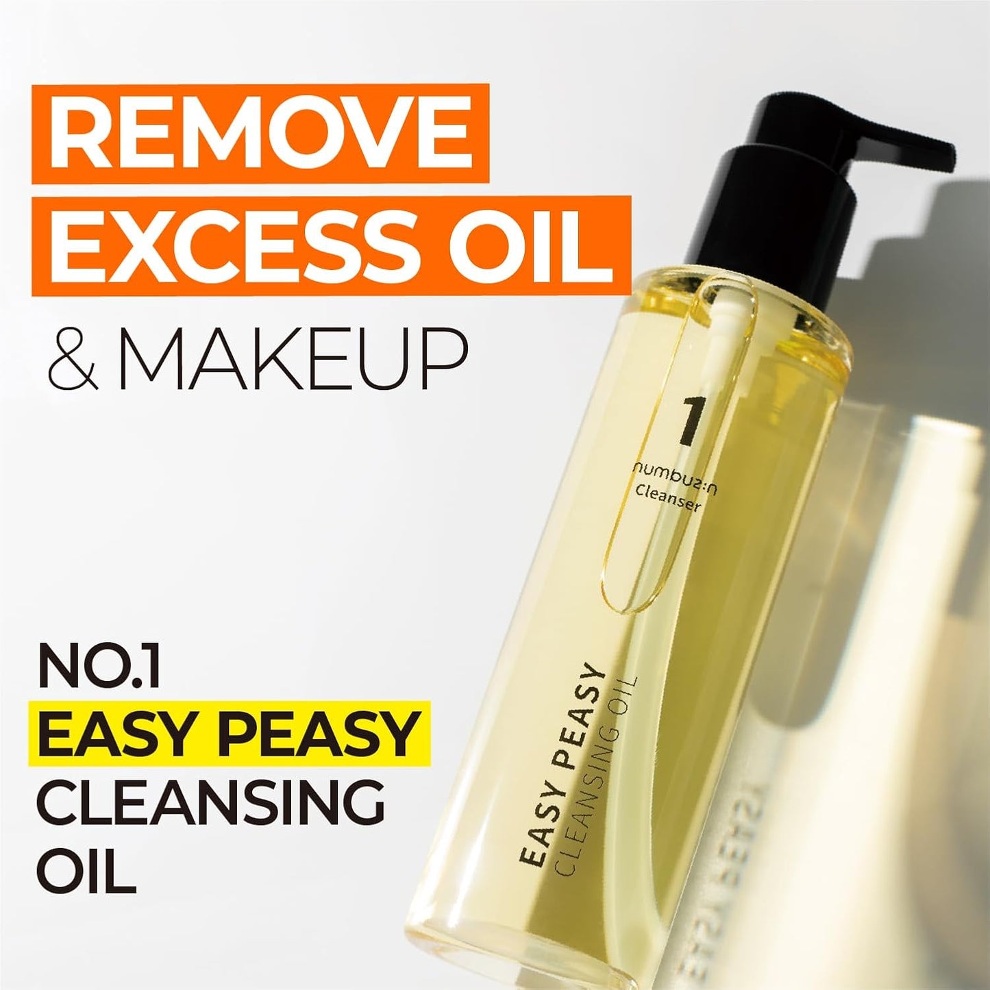 Numbuzin Cleansing Oil - Lightweight Makeup Remover & Facial Cleanser | Fragrance-Free, 6.76 fl oz