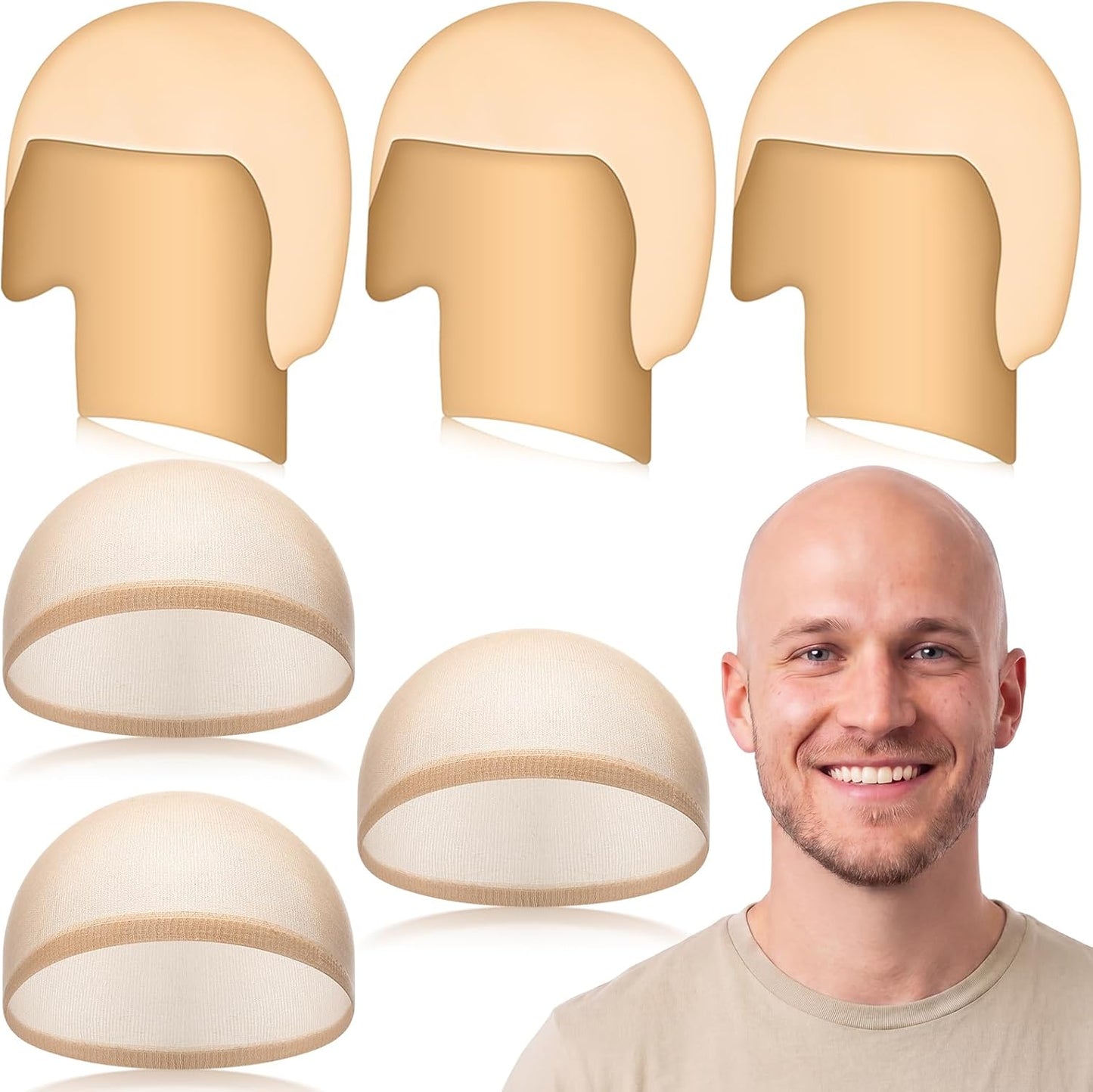 Bald Cap for Halloween | Nylon Wig Cap for Makeup & Cosplay - Unisex, Comfortable Fit