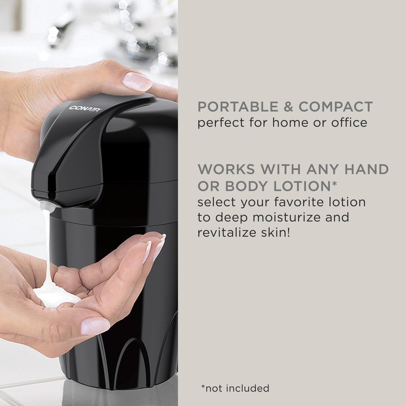 True Glow by Conair Lotion Warmer - Heated Lotion Dispenser for Body and Hand Lotion - Black