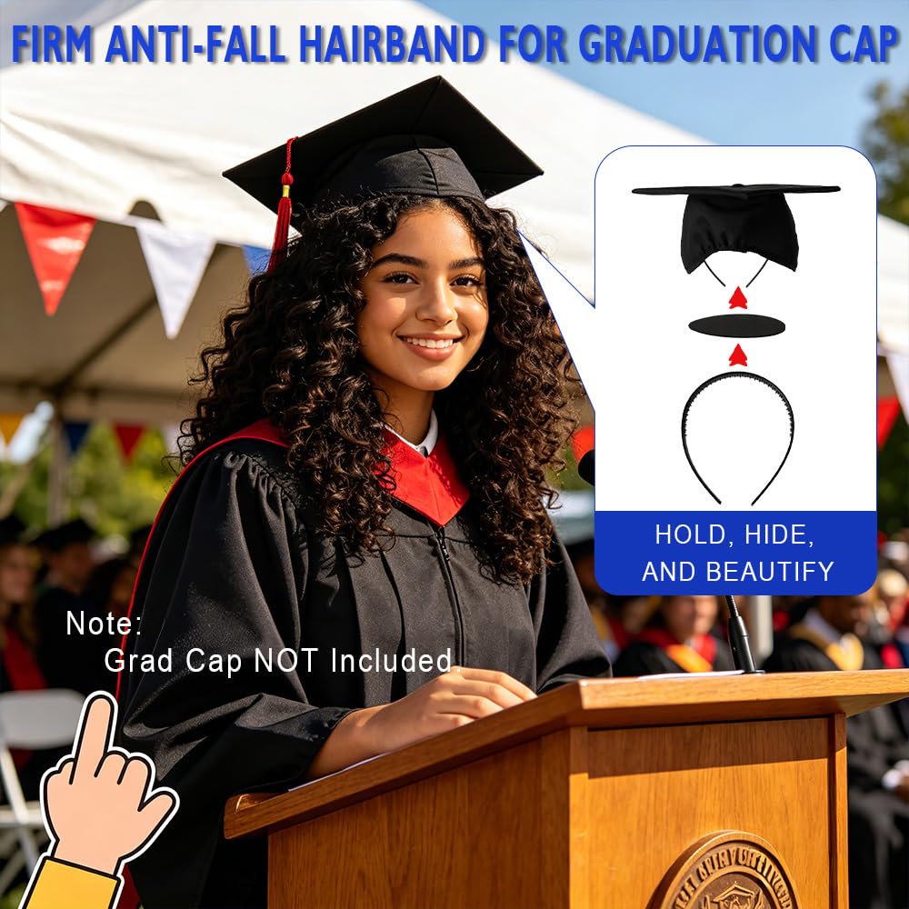 Graduation Cap Headband - 2PCS Anti-Fall Firm Headbands for Graduates | Perfect Graduation Gift for Students