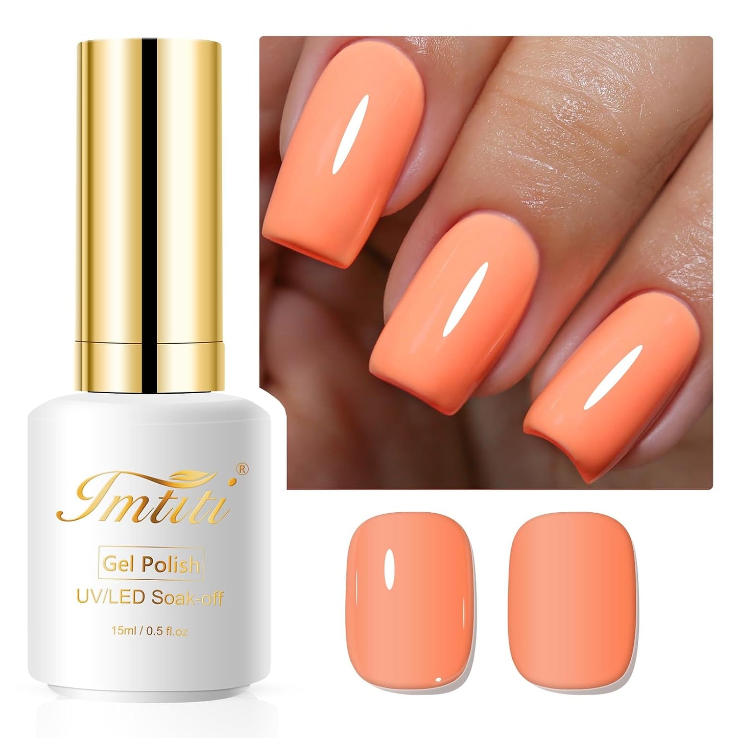 Coral Gel Nail Polish - UV/LED Soak Off Formula for Spring & Summer | 0.5 Fl Oz DIY Nail Art