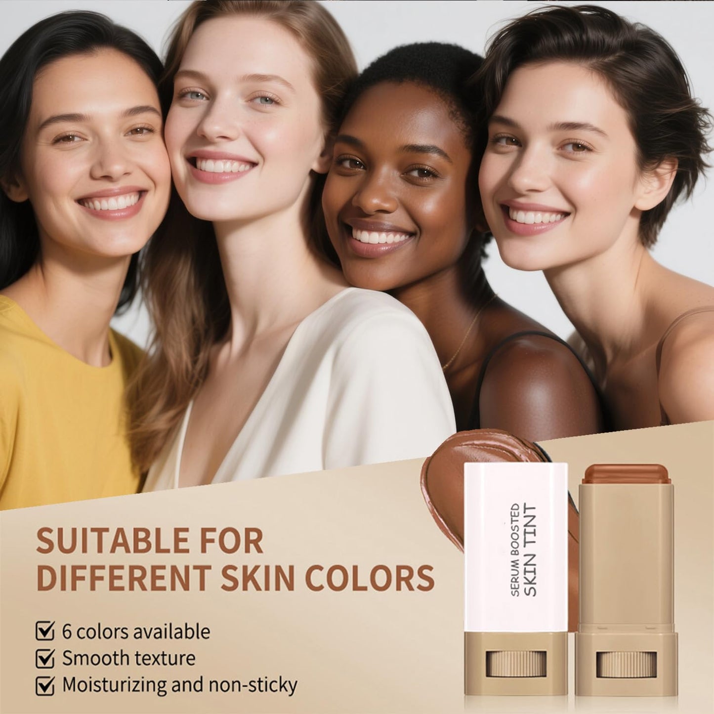 Foundation Stick - Serum-Boosted Beauty Balm for Contouring & Skin Tint | Buildable Coverage, Natural Finish, Long-Lasting Wear