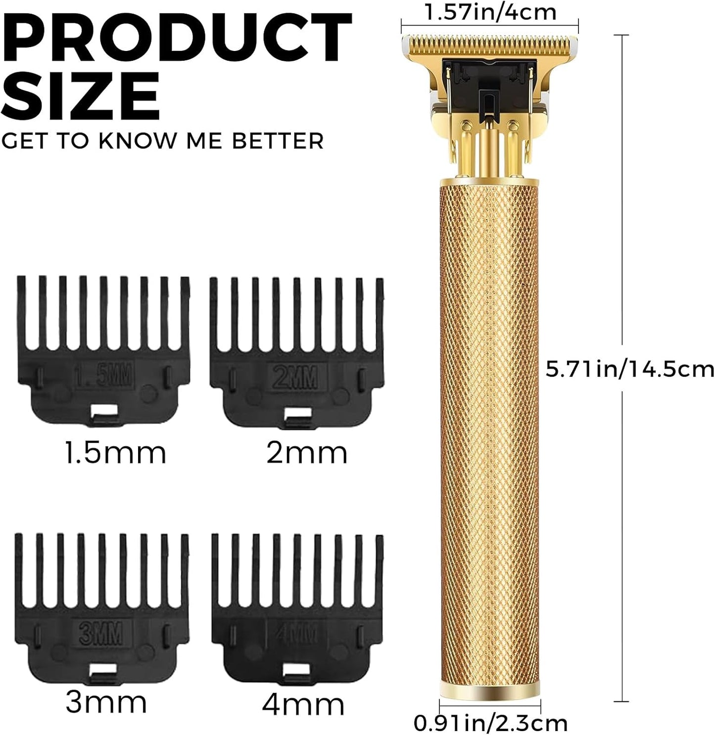 Premium Cordless Beard and Hair Trimmer for Men - Professional T-Blade Grooming Kit with 4 Adjustable Combs | Rechargeable & Zero Gapped