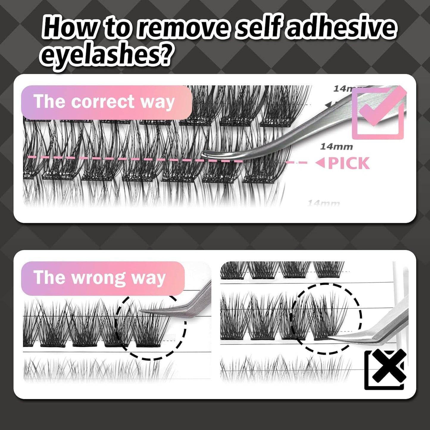 Self-Adhesive Eyelashes - 156 Pcs Pre-Glued Clusters with Invisible Tape | No Glue, Longer Lasting, Volume-Mixed