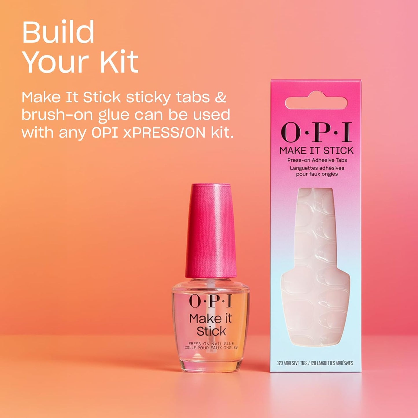 OPI Nail Adhesive Glue & Press-On Tabs - Fast Drying, Vegan Formula | Up to 14 Days Wear