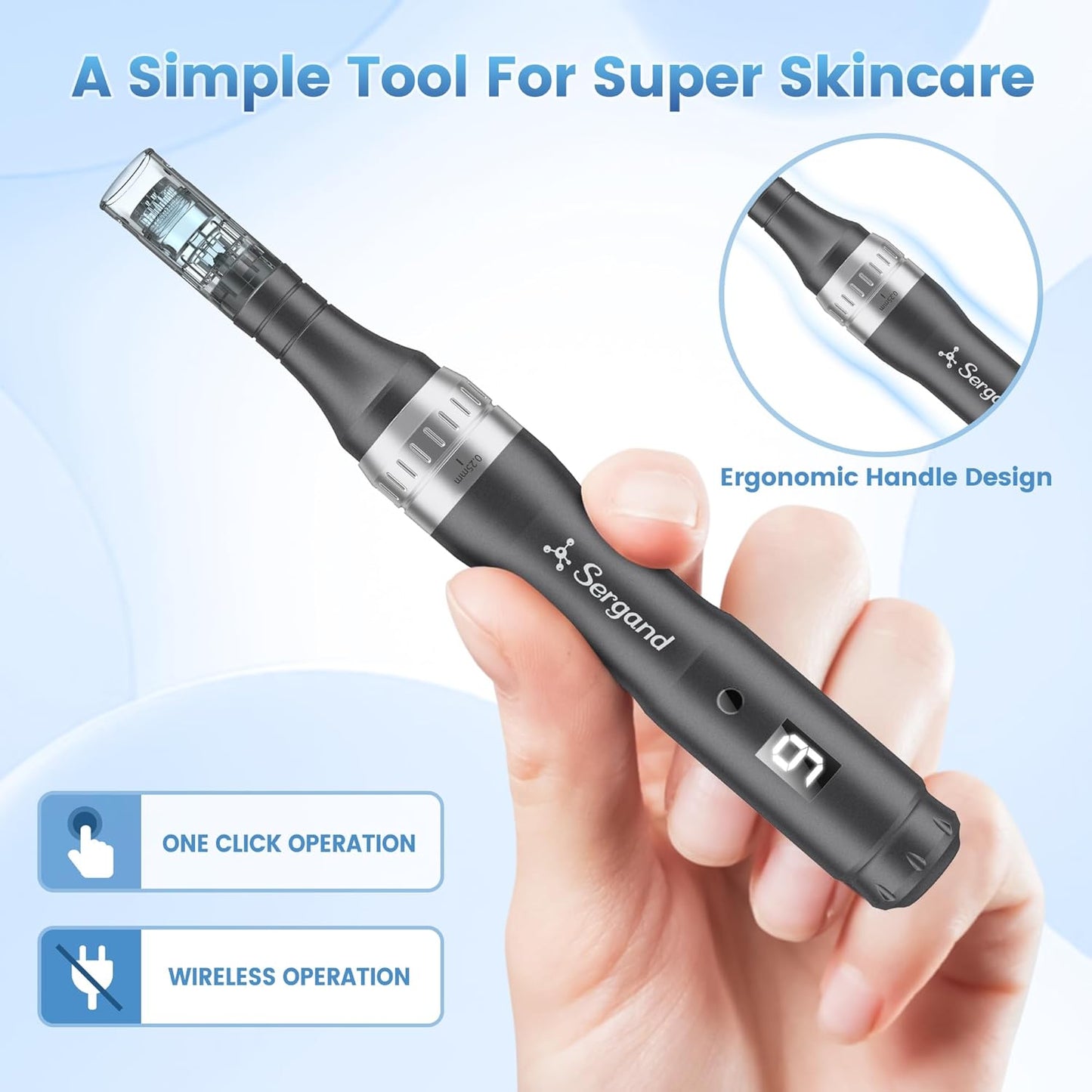 Microneedle Derma Roller Pen - At-Home Skin Care Tool for Men & Women | Anti-Aging, Smooth Skin