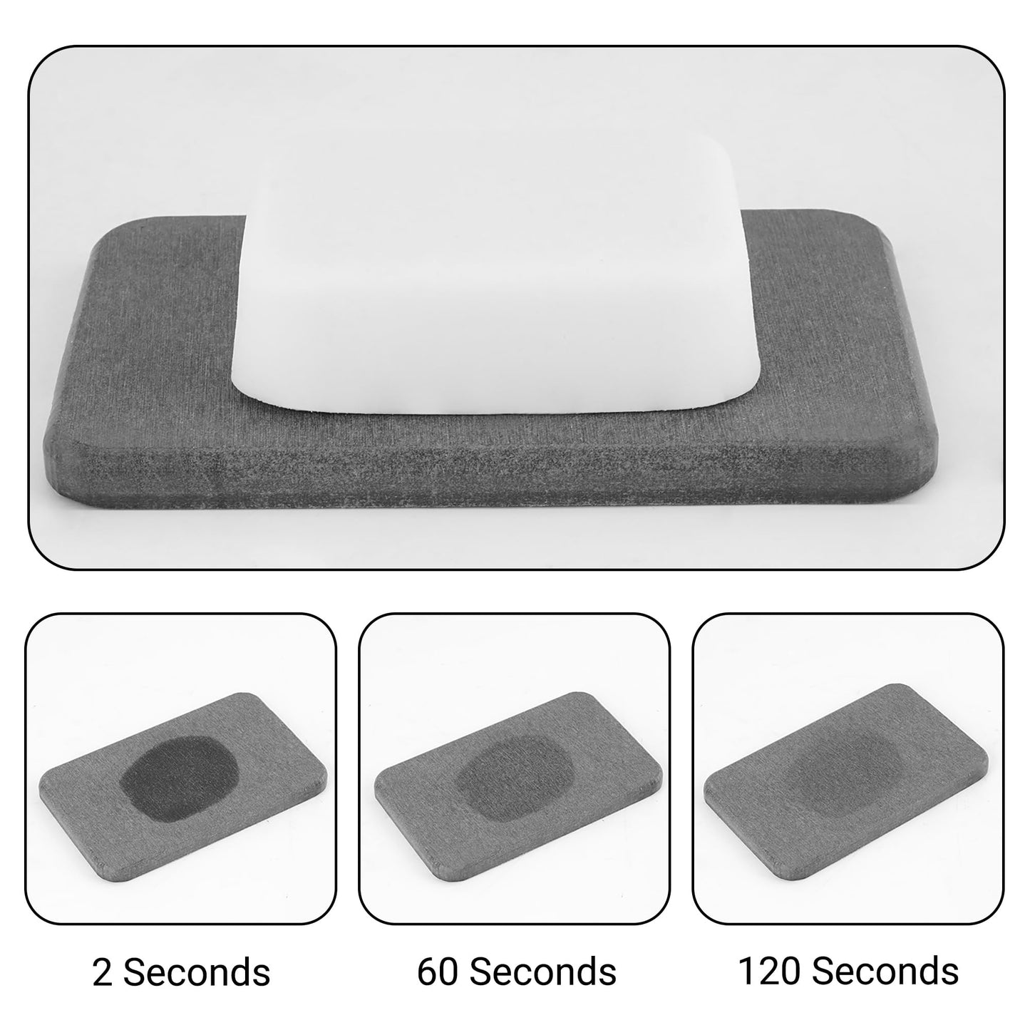 Adorila 2-Pack Diatomite Soap Dish - Instant Dry Bar Soap Holder for Bathroom & Kitchen Sink (Grey)