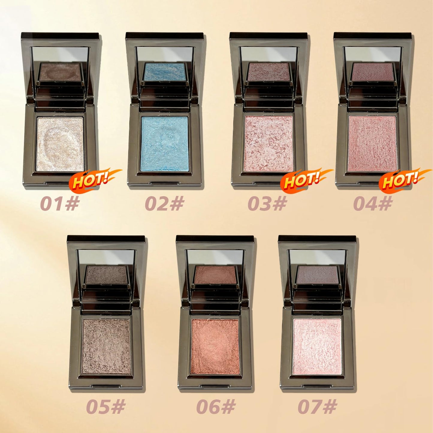 OETUIOW Shimmer Eyeshadow High Sparkle, Long-Lasting Sheer Eye Makeup, Velvety Soft Fine Powder High Pigment Eyeshadow, Vegan & Cruelty-Free (04 Champagne Shimmer)