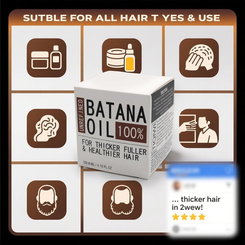 Raw Batana Oil for Hair Growth - Natural Hair Care with Pleasant Scent & Smooth Texture | Pumpkin Seed Oil Blend
